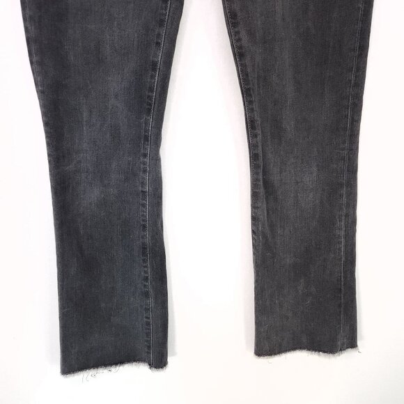 Free People Bootcut  Jeans Size 26 Stretch Raw Hem Fray Gray Mid-Rise - Picture 12 of 14